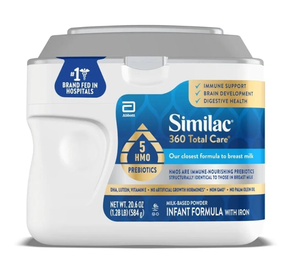 2 Pack Similac 360 Total Care Infant Formula Baby Milk 5 HMO Prebiotics 20.6oz image 2
