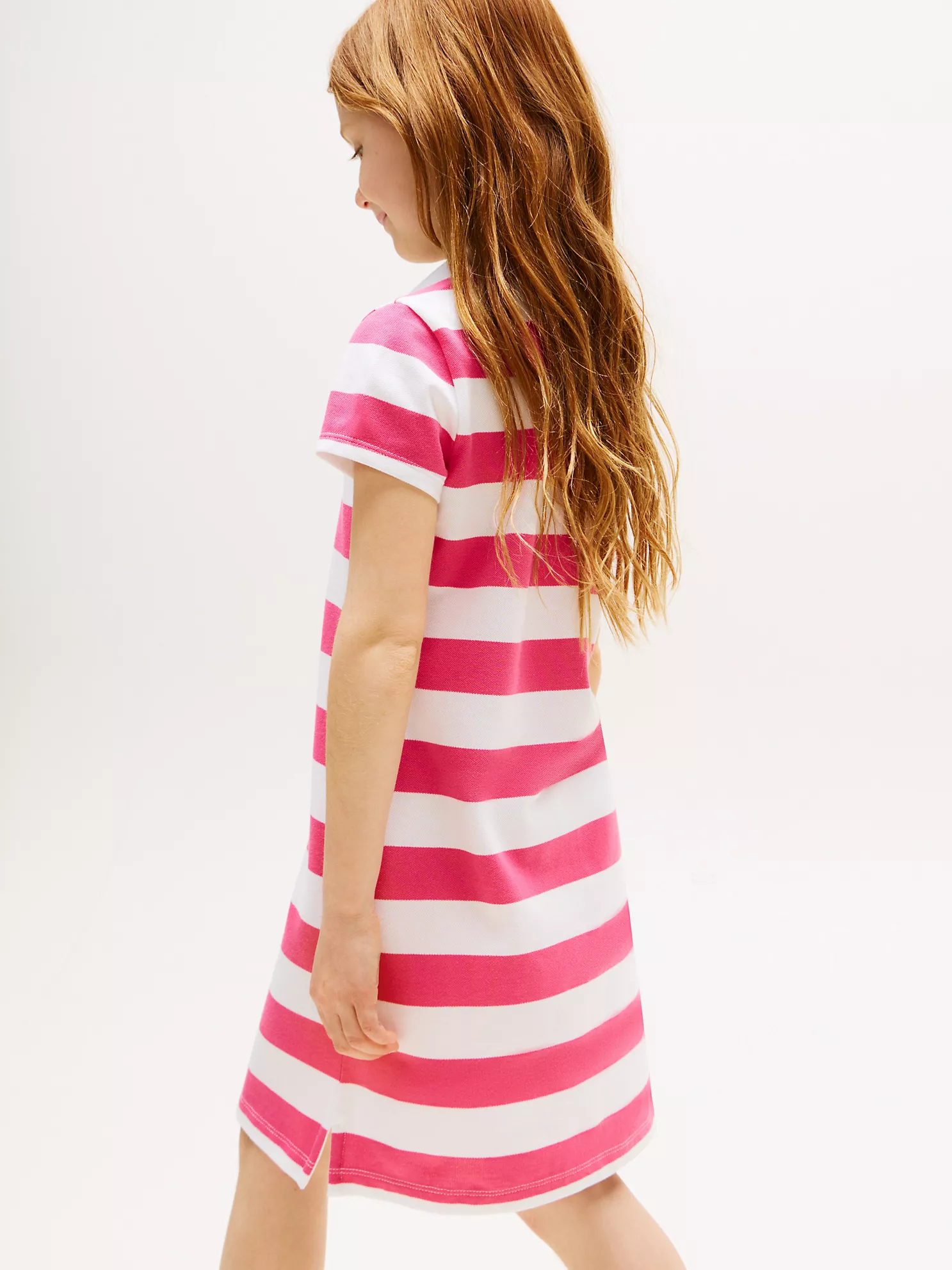 Kids' Block Stripe Stretch Polo Dress image 3