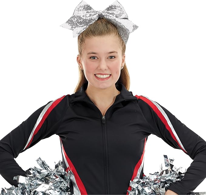 Augusta Sportswear Sequin Cheer Hair Bow Black OS image 5