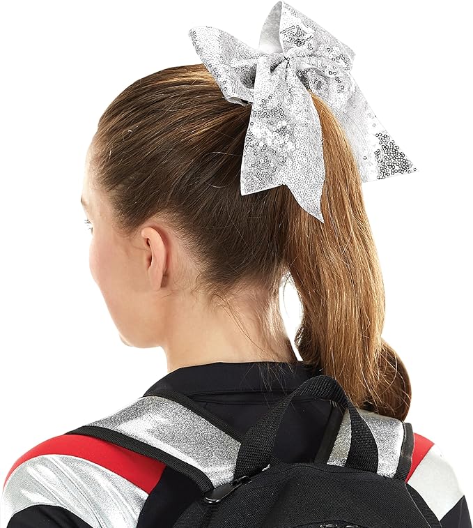 Augusta Sportswear Sequin Cheer Hair Bow Black OS image 6
