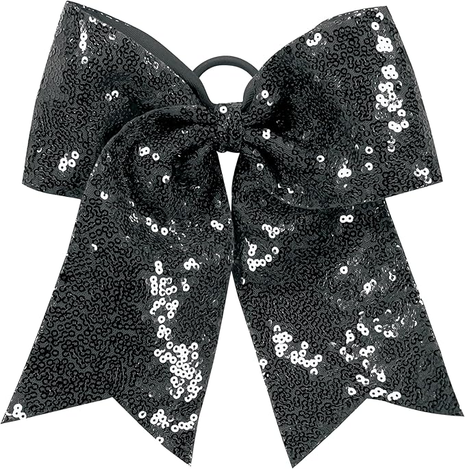 Augusta Sportswear Sequin Cheer Hair Bow Black OS image 1