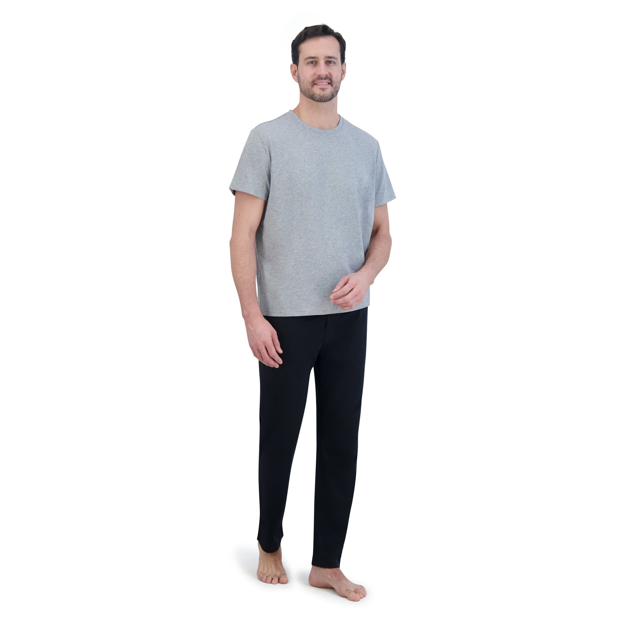 Hanes Men's ComfortSoft Jersey Short Sleeve Crew Tee and Pants Sleep Set, 2-Piece, Sizes S-2XL image 6