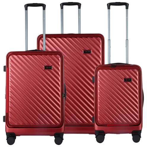 Solite 3-Piece Hardside Luggage Set with Cup Holder and Laptop Compartment image 4