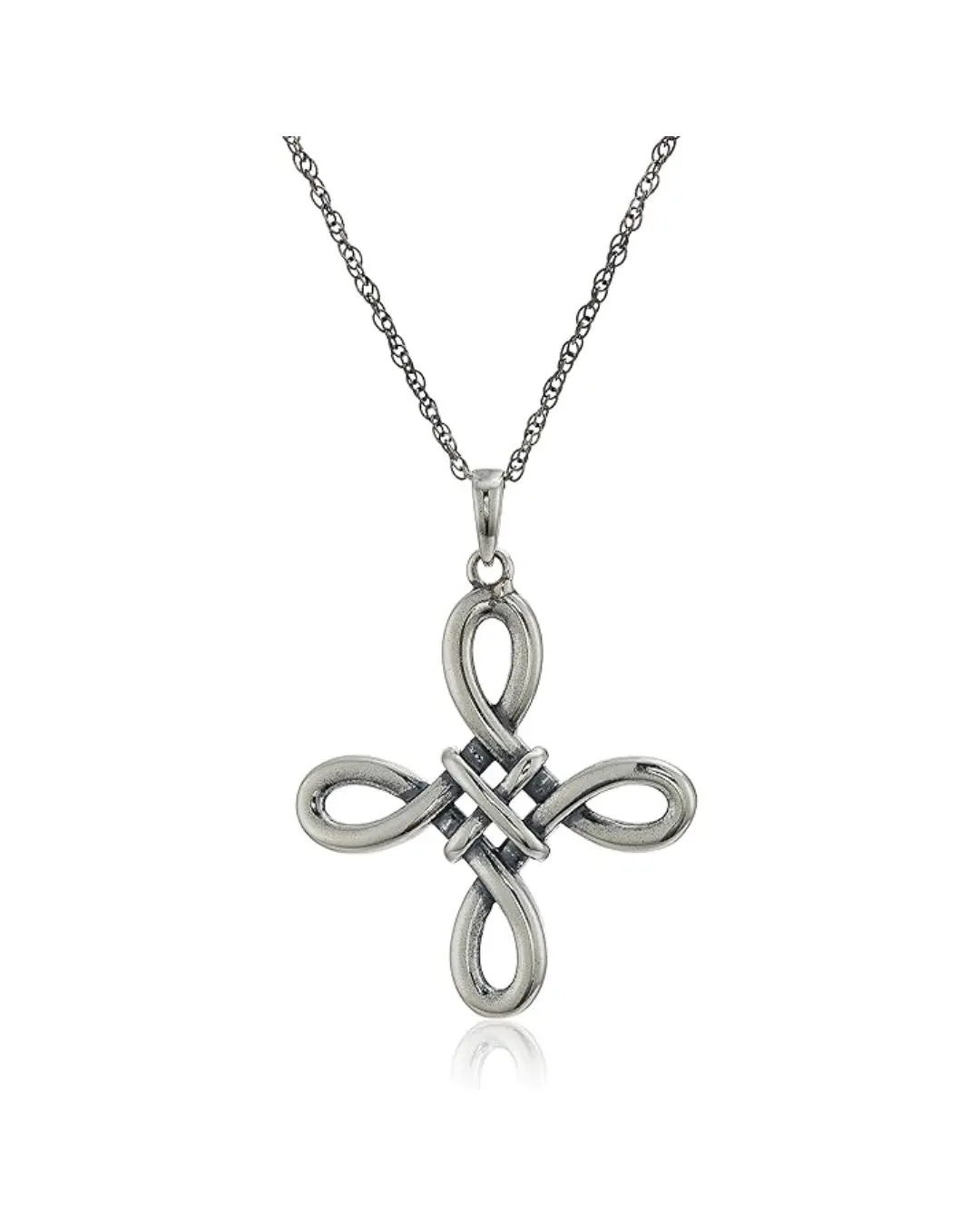 Amazon Essentials .925 Sterling Silver Celtic Pendant Necklace for Women, 18" Rolo Chain, Hypoallergenic Women's Jewelry image 6