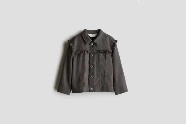 RUFFLE-TRIMMED TWILL JACKET image