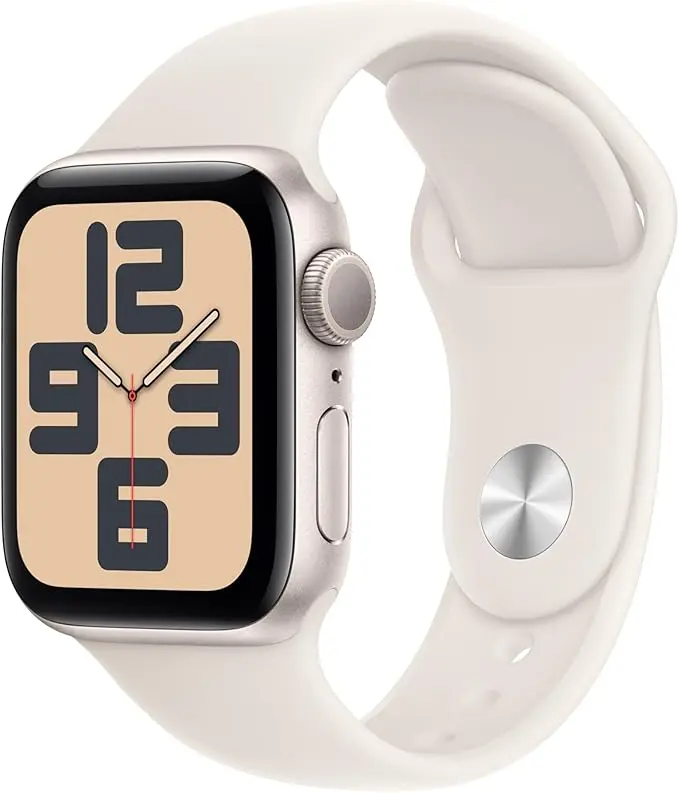 Apple Watch SE (2nd Gen) [GPS 40mm] Smartwatch with Starlight Aluminum Case with Starlight Sport Band M/L. Fitness and Sleep Trackers, Crash Detection, Heart Rate Monitor, Retina Display image 1