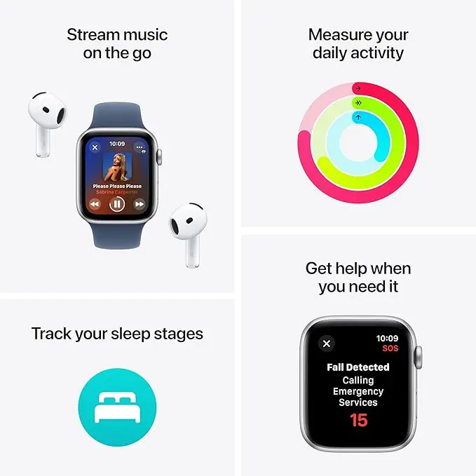 Apple Watch SE (2nd Gen) [GPS 40mm] Smartwatch with Starlight Aluminum Case with Starlight Sport Band M/L. Fitness and Sleep Trackers, Crash Detection, Heart Rate Monitor, Retina Display image 3