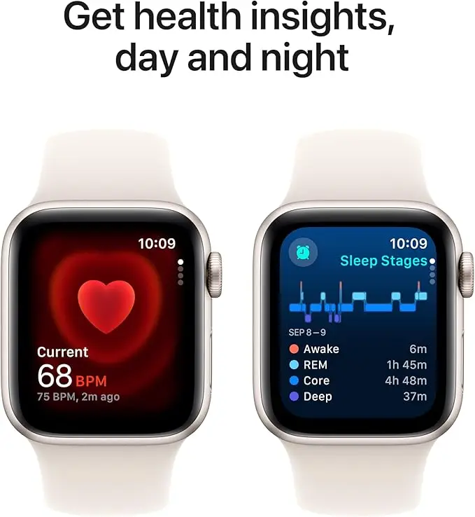 Apple Watch SE (2nd Gen) [GPS 40mm] Smartwatch with Starlight Aluminum Case with Starlight Sport Band M/L. Fitness and Sleep Trackers, Crash Detection, Heart Rate Monitor, Retina Display image 4