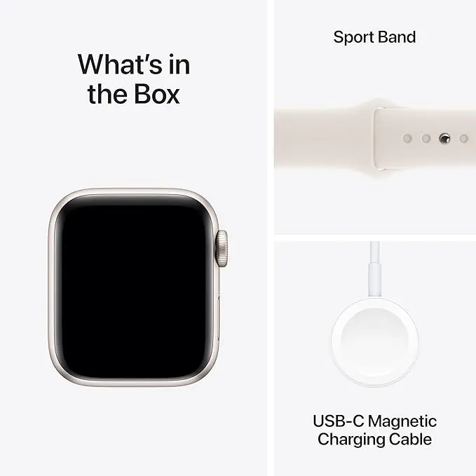 Apple Watch SE (2nd Gen) [GPS 40mm] Smartwatch with Starlight Aluminum Case with Starlight Sport Band M/L. Fitness and Sleep Trackers, Crash Detection, Heart Rate Monitor, Retina Display image 6