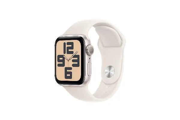 Apple Watch SE (2nd Gen) [GPS 40mm] Smartwatch with Starlight Aluminum Case with Starlight Sport Band M/L. Fitness and Sleep Trackers, Crash Detection, Heart Rate Monitor, Retina Display image