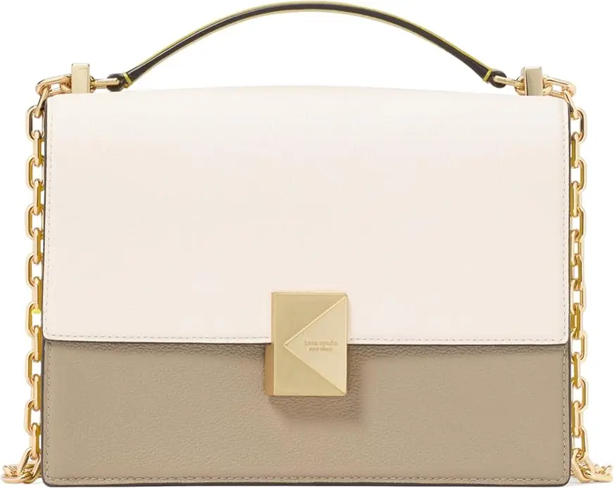 kate spade new york Deco Colorblocked Pebbled Leather Chain Shoulder, Tigers Eye Multi image 1