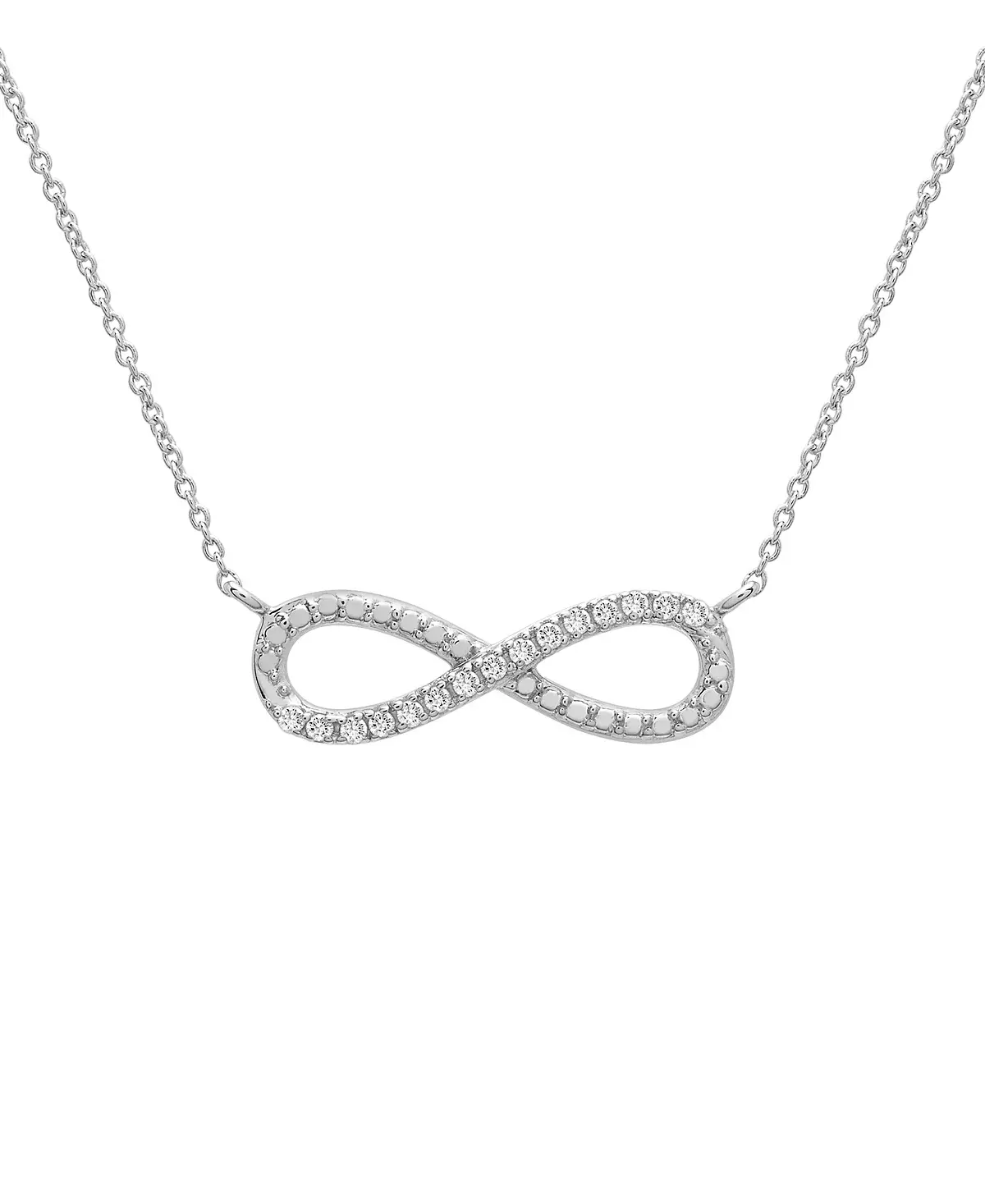 Macy's Diamond Infinity 18" Pendant Necklace (1/10 ct. t.w.) in Sterling Silver image 1
