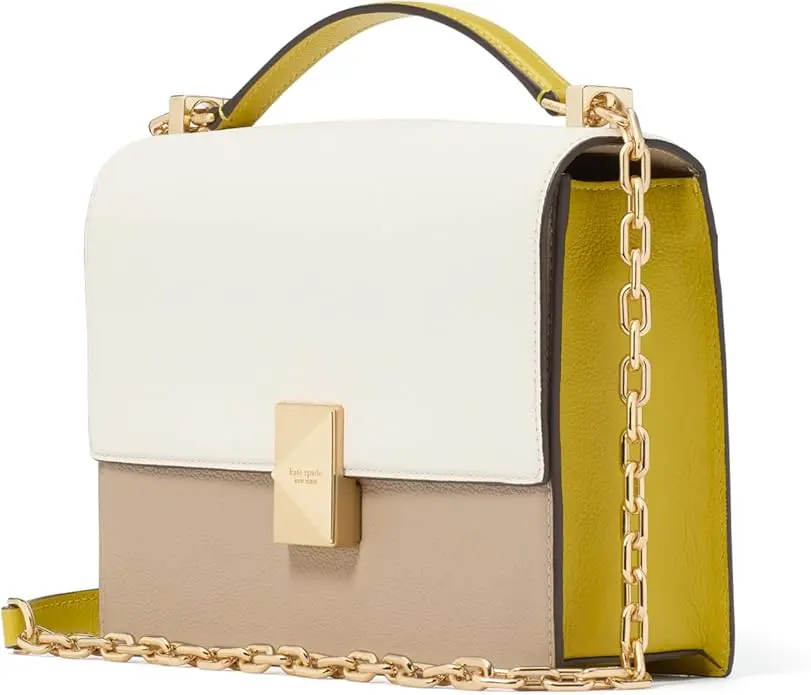 kate spade new york Deco Colorblocked Pebbled Leather Chain Shoulder, Tigers Eye Multi image 2