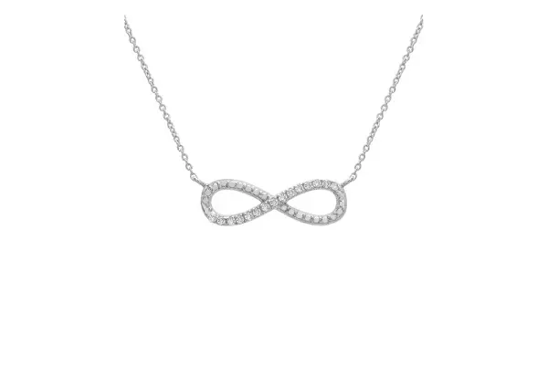 Macy's Diamond Infinity 18" Pendant Necklace (1/10 ct. t.w.) in Sterling Silver image