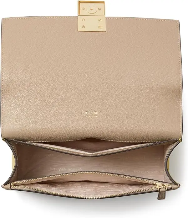 kate spade new york Deco Colorblocked Pebbled Leather Chain Shoulder, Tigers Eye Multi image 4