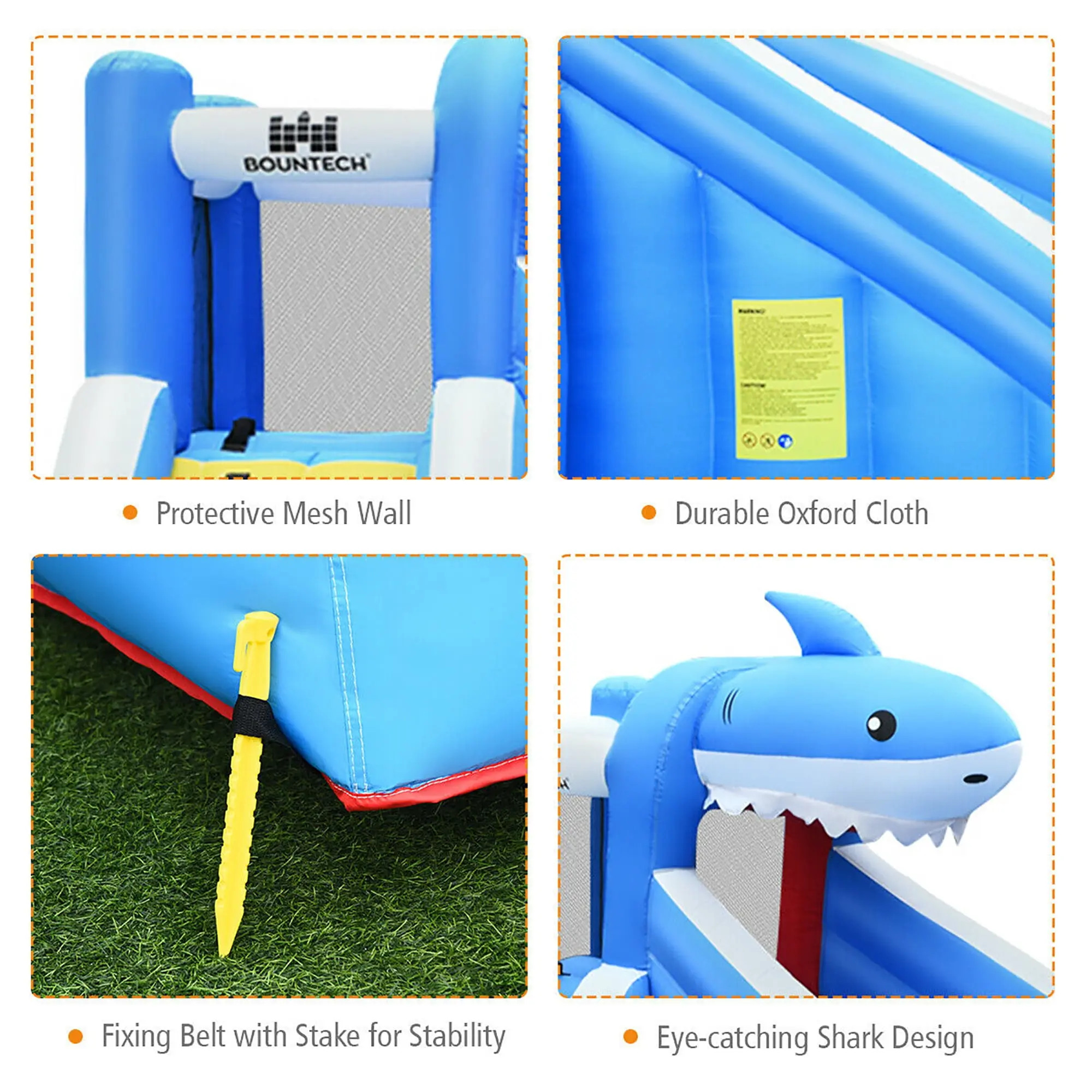 Costway Inflatable Water Slide Animal Shaped Bounce House Castle Splash Water Pool without Blower image 10