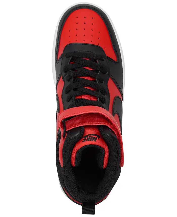 Nike Big Kids Court Borough Mid 2 Adjustable Strap Closure Casual Sneakers from Finish Line image 3