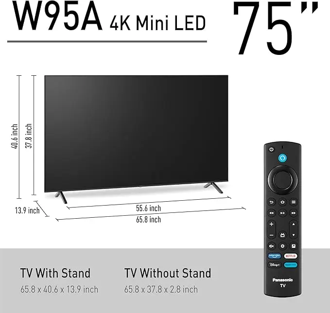 Panasonic W95 Series (2024 Model) 75-inch Mini LED 4K Ultra HD Smart Fire TV, Local Dimming, 144Hz Refresh Rate - 75W95AP image 3