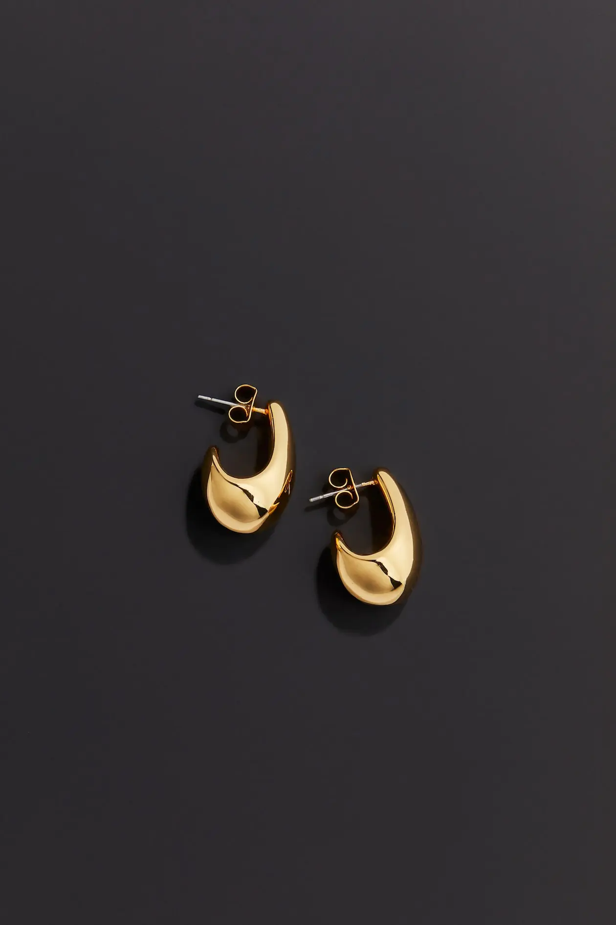 GOLD-PLATED DOME EARRINGS image 1
