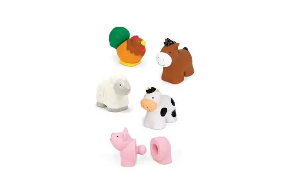 Melissa & Doug Pop Blocs Farm Animals Educational Baby Toy - 10 Linkable Pieces image