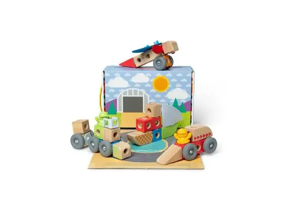 Melissa & Doug Blockables™ Vehicles Snap and Play, Mix and Match Connectable Wooden Building Blocks Play Set Toy for Preschool Boys and Girls (54 Pcs) image
