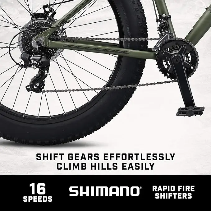 Mongoose Argus Trail or ST Fat Tire Mountain Bike, 20, 24 or 26 Inch Bike for Kids and Adults, 7 or 16 Speed, Aluminum or Steel Frame, Knobby Mountain Fat Tires, Mechanical Disc Brakes image 2