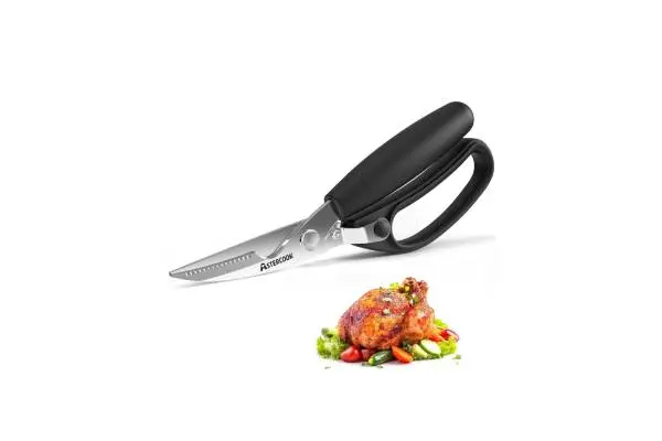 Astercook Kitchen Shears, Stainless Steel Heavy Duty Best Poultry Shears, Multi-Purpose Kitchen Scissors for Cutting Chicken, Fish, Seafood and Vegetables, Dishwasher Safe Image