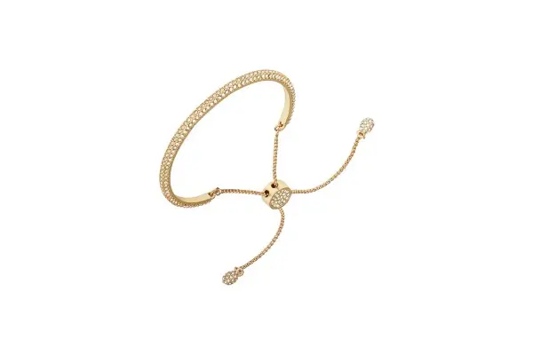 Vince Camuto Gold-Tone Crystal Glass Stone Pave Slider Bracelet, 7.5" Inch image