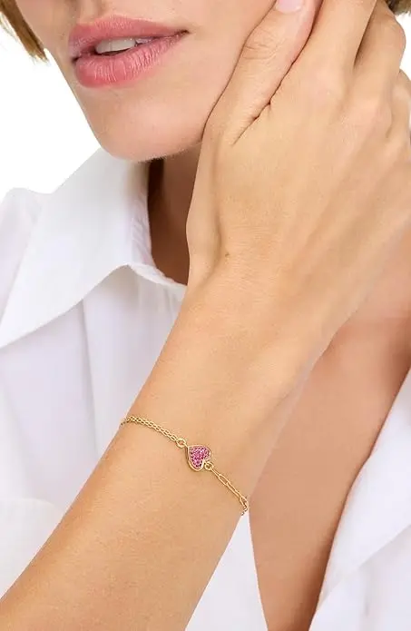 kate spade new york Heart Pave Line Bracelet, Red image 3