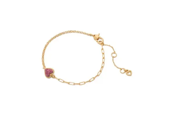 kate spade new york Heart Pave Line Bracelet, Red image