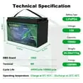 12V 100Ah LiFePO4 Battery, DJLBERMPW Lithium Battery 4000+ Deep Cycle 100A Smart BMS for RV, Marine, Solar System image 4
