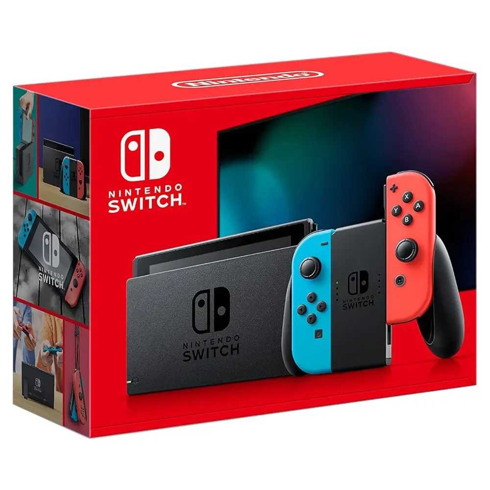 Nintendo Switch with Neon Blue and Neon Red Joy‑Con - Japan Import with US Plug image 1