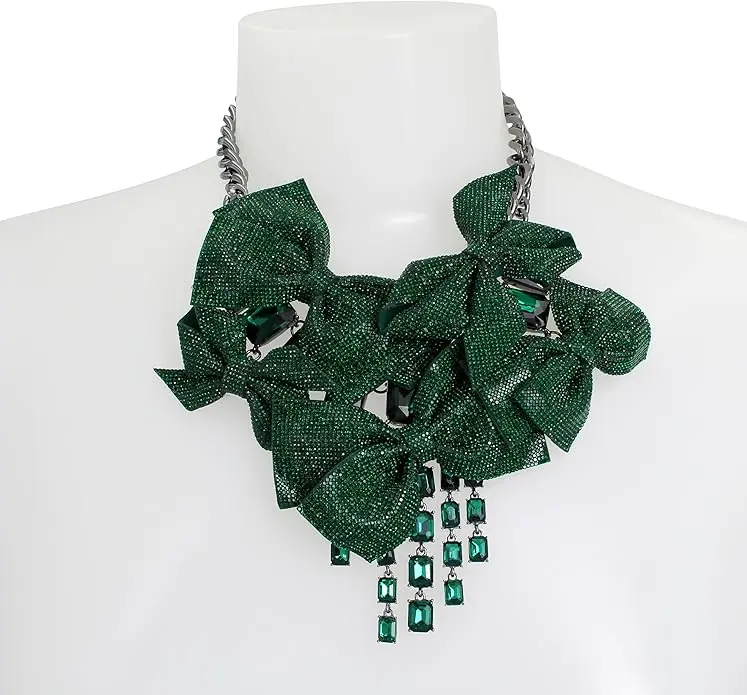 Betsey Johnson Womens Pavé Bow Necklace image 3