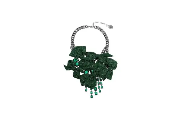 Betsey Johnson Womens Pavé Bow Necklace image