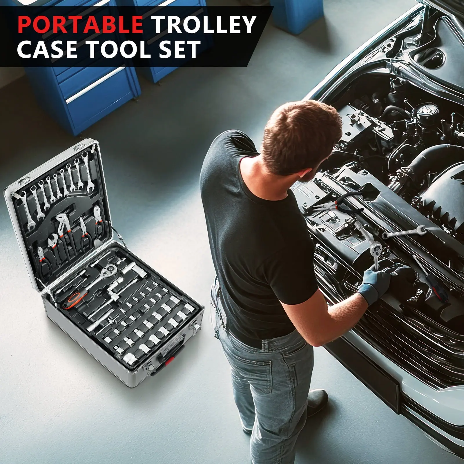 TLGREEN 799pcs Mechanic Tool Set with Trolley Case for Home, Automotive, Garage & Dorm image 2