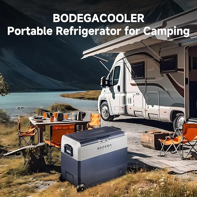 BODEGACOOLER 12 Volt Refrigerator,64 Quart Car Fridge Dual Zone WIFI APP Control,60L Portable Refrigerator Freezer, -4℉-68℉,12v Cooler Fridge,12/24V DC and 100-240V AC for Outdoor,Camping,Travel image 2