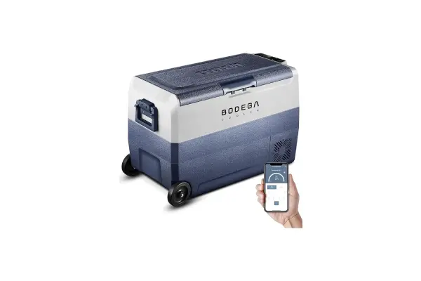 BODEGACOOLER 12 Volt Refrigerator,64 Quart Car Fridge Dual Zone WIFI APP Control,60L Portable Refrigerator Freezer, -4℉-68℉,12v Cooler Fridge,12/24V DC and 100-240V AC for Outdoor,Camping,Travel image