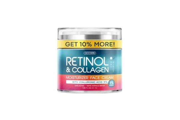 Retinol Cream for Face with Hyaluronic Acid, Anti Aging Wrinkle Cream for Women and Men, Day and Night Collagen Moisturizer to Minimize Wrinkles, Dryness, 1.85 Oz image