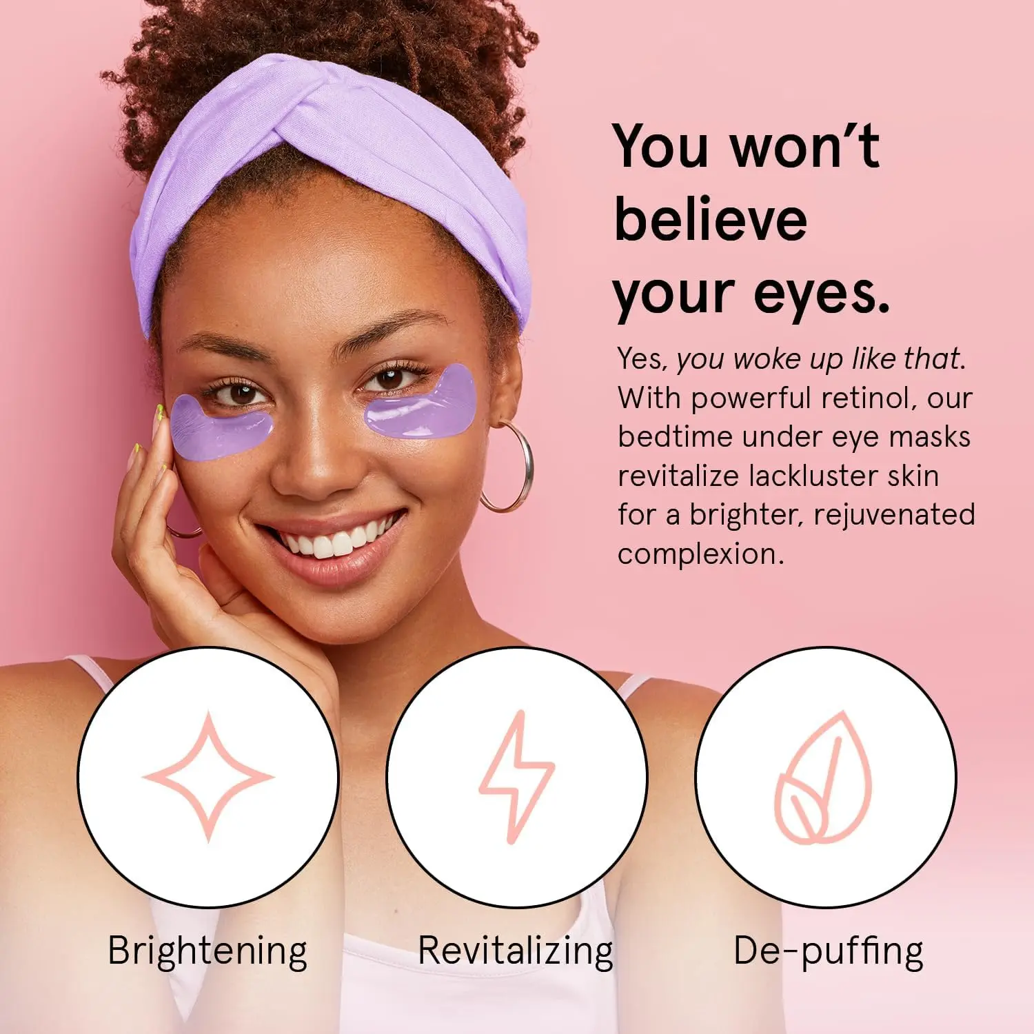 grace & stella Under Eye Patches for Puffy Eyes and Dark Circles (Retinol, 24 Pairs) Restoring Gel Under Eye Masks with Hyaluronic Acid - Vegan Cruelty-Free Skincare Birthday Gifts for Women image 3