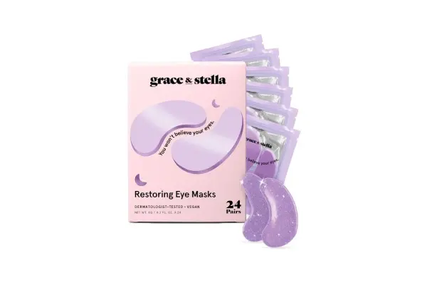 grace & stella Under Eye Patches for Puffy Eyes and Dark Circles (Retinol, 24 Pairs) Restoring Gel Under Eye Masks with Hyaluronic Acid - Vegan Cruelty-Free Skincare Birthday Gifts for Women image