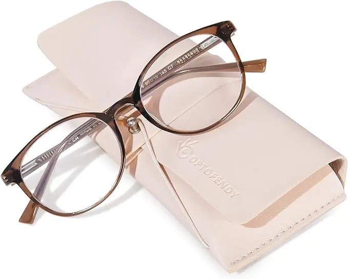 OPTOFENDY TR90 Reading Glasses for Women, Fashion Round Blue Light Blocking Computer Readers with Anti Eyestrain & UV Glare image 1