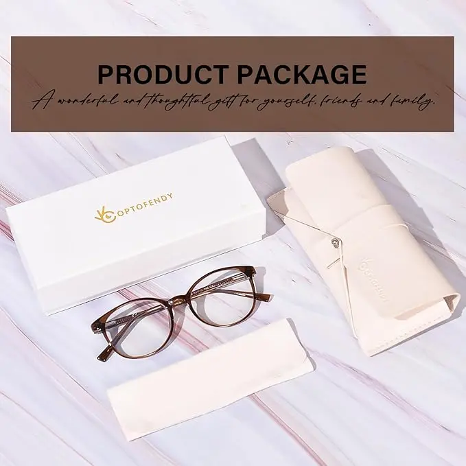 OPTOFENDY TR90 Reading Glasses for Women, Fashion Round Blue Light Blocking Computer Readers with Anti Eyestrain & UV Glare image 4