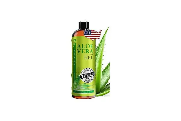 Seven Minerals Organic Aloe Vera Gel from freshly cut 100% Pure Aloe - Big 12oz - HighestQuality, Texas grown, Vegan, Unscented - For Face, Skin, Hair, Sunburn relief Image