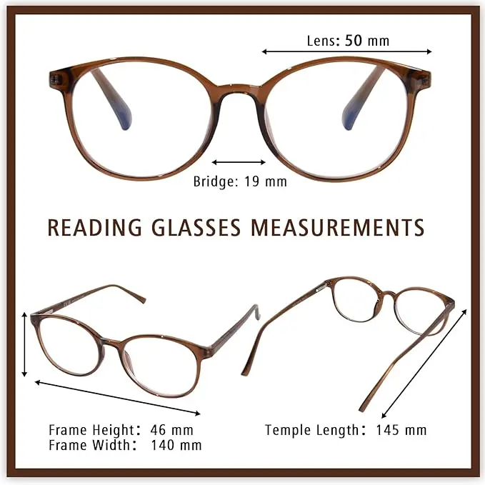 OPTOFENDY TR90 Reading Glasses for Women, Fashion Round Blue Light Blocking Computer Readers with Anti Eyestrain & UV Glare image 5