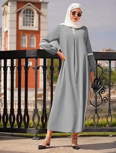 IWEMEK Sequin Islamic Prayer Dress Islamic Prayer Clothes for Women One Piece Arabian Muslim Abaya for Women Dubai Outfits image 3
