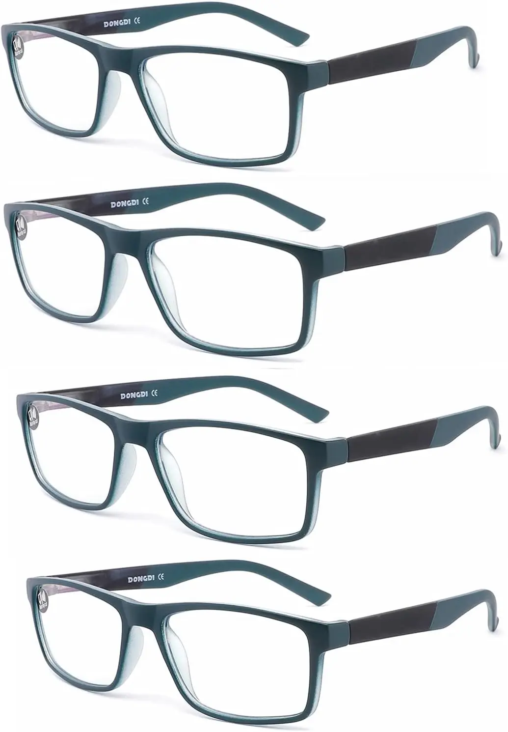 DONGDI Blue Light Blocking Reading Glasses 4 Pack Computer Readers for Women Men,Anti Glare UV Ray Filter Eyeglasses… (4pack-green, 3.50) image 1