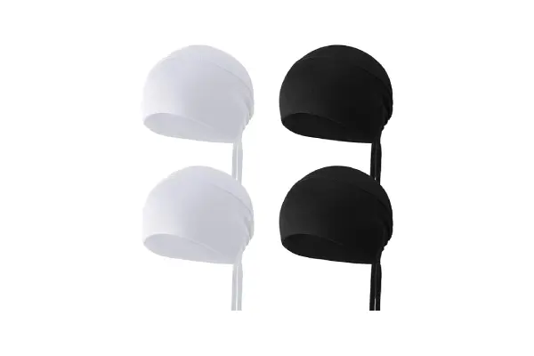 JenPen 4 Pcs Hijab Scarves for Women Hijab Undercap with Tie Adjustable Islamic Muslim Undercap (Black and White) image