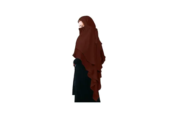 Geyoga Women's Muslim Prayer Hijab 2 Layers Islamic Hijab Cover Soft Lightweight Breathable Hijab Long Scarf image