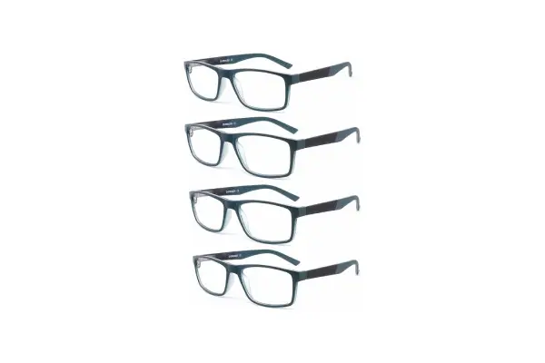 DONGDI Blue Light Blocking Reading Glasses 4 Pack Computer Readers for Women Men,Anti Glare UV Ray Filter Eyeglasses… (4pack-green, 3.50) image