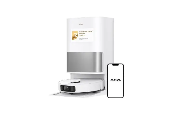 MOVA P10 Pro Ultra Robot Vacuum and Mop 13,000Pa Suction, 140°F Hot Water Auto Mop Washing & Drying, Dual Spinning Extenable Mop,10.5mm Lifting for Carpet, 360°Obstacle Avoidance, App Control image